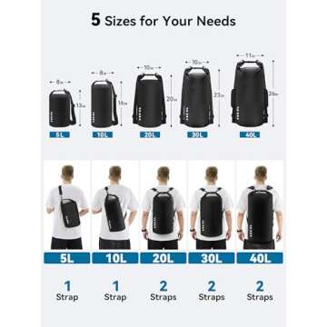 HEETA Waterproof Dry Bag for Women Men (Upgraded Version), Roll Top Lightweight Dry Storage Bag Back...