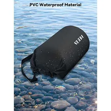 HEETA Waterproof Dry Bag for Women Men (Upgraded Version), Roll Top Lightweight Dry Storage Bag Backpack with Emergency Whistle for Travel, Swimming, Boating, Kayaking, Camping, Beach (Black, 20L)