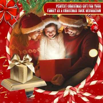 Zhengmy Christmas Stocking Holders for Mantle Weighted Stocking Holder Fireplace Hangers for Xmas Holiday Party Decoration(4 Pcs,Bronze)