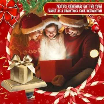 Zhengmy Christmas Stocking Holders for Mantle Weighted Stocking Holder Fireplace Hangers for Xmas Holiday Party Decoration(4 Pcs,Bronze)