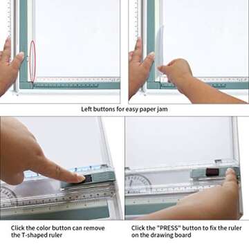 Frylr Metric A3 Drawing Board Drafting Table Multifunctional Drawing Board Table with Clear Rule Par...