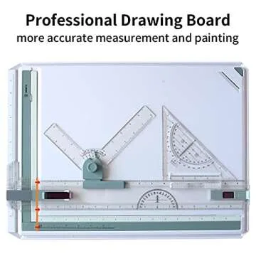 Frylr Metric A3 Drawing Board Drafting Table Multifunctional Drawing Board Table with Clear Rule Parallel Motion and Angle Adjustable Measuring System