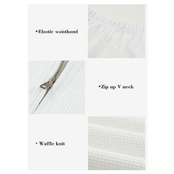 Aleumdr Women 2 Piece Lounge Set Fall Outfits Sweatsuit Zip Up Sweatshirt Loungewear Shorts Casual Cozy Matching Tracksuit Set White Medium