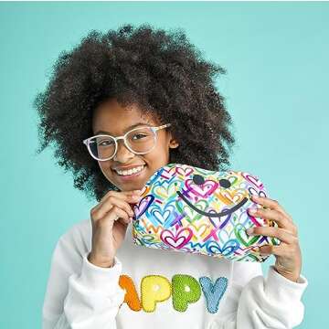 iscream Corey Paige Cosmetic Bag - Graffiti Hearts Style