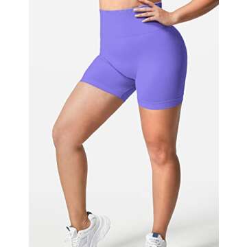 YEOREO Women Seamless Scrunch Workout Shorts High Waisted Booty Lifting Gym Yoga Shorts Violet S