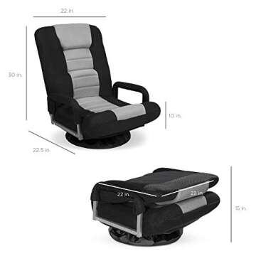 Best Choice Products Swivel Gaming Chair 360 Degree Multipurpose Floor Chair Rocker for TV, Reading,...