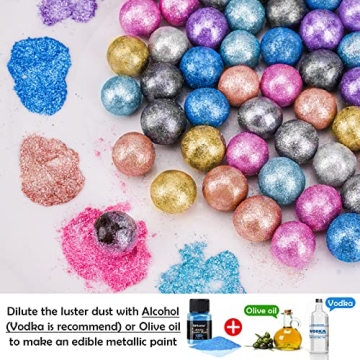 Edible Glimmer Powder - Blue Metallic Food Glitter 5g