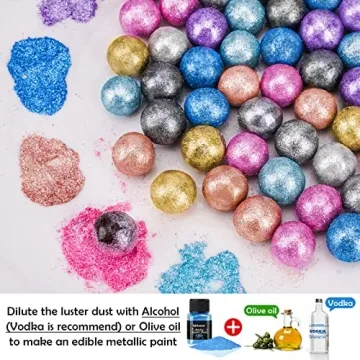 Edible Glimmer Powder - Blue Metallic Food Glitter 5g