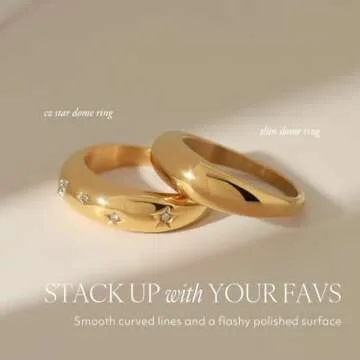 BENIQUE Chunky Gold Dome Ring - Elegant, Durable & Stylish