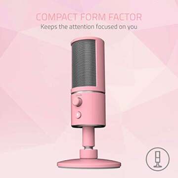 Razer RZ19-02290400-R3M1 Seiren X Quartz Compact USB Condenser Microphone, with Integrated Shock Absorber and Supercardioid Recording Pattern for Streamers