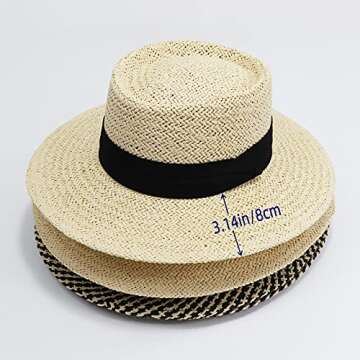 Jiaoji Women's Stylish Panama Straw Hat for Summer