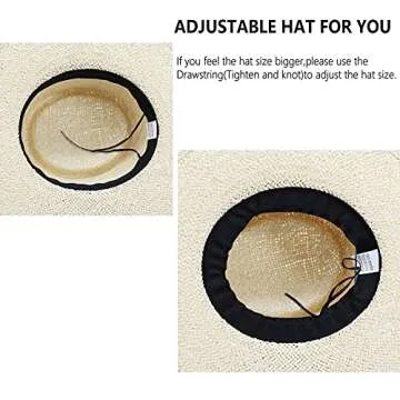 Jiaoji Women's Stylish Panama Straw Hat for Summer