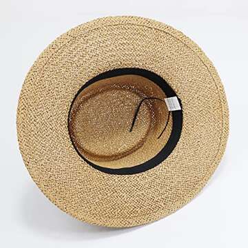 Jiaoji Women's Stylish Panama Straw Hat for Summer