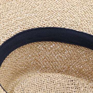 Jiaoji Women's Stylish Panama Straw Hat for Summer