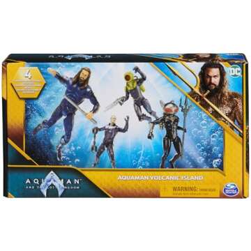 DC Comics, Aquaman Volcanic Island Pack (Amazon Exclusive), 4 Collectible Action Figures with Access...