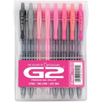 Pilot G2 Premium Gel Pens, Vibrant Pink Collection, 8 Pack