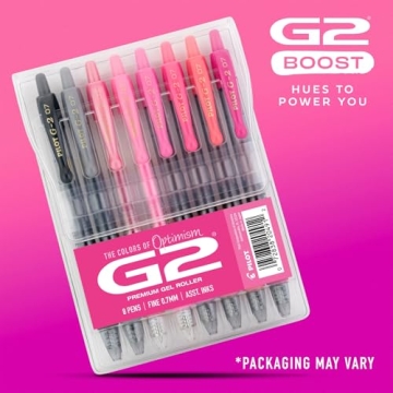 Pilot G2 Premium Gel Pens, Vibrant Pink Collection, 8 Pack
