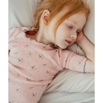 AVAUMA Baby Boys Girls Pajama Set 6M-7T Kids Toddler Snug fit Flower Pattern Design Pjs Cotton Sleepwear Ruffled Shirring (Bling_Short Pink.XL)