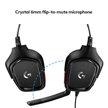 Logitech G332 Wired Gaming Headset, Rotating Leatherette Ear Cups, 3.5 mm Audio Jack, Flip-to-Mute Mic, Lightweight for PC,Xbox One,Xbox Series X|S,PS5,PS4,Nintendo Switch, Black