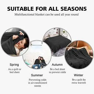 EIUE Flannel Throw Blanket - Cozy Full Body Fleece Quilt