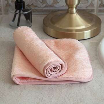 Eurow Makeup Removal Cleaning Cloth, Washable and Reusable, 8 by 16 Inches, Coral, Pack of 2