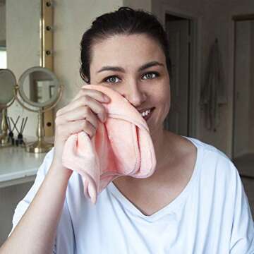 Eurow Makeup Removal Cleaning Cloth, Washable and Reusable, 8 by 16 Inches, Coral, Pack of 2