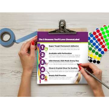 ChromaLabel 1 Inch Clear Labels Wafer Seals, Envelope Sealer, Transparent Stickers Ideal Envelope Se...