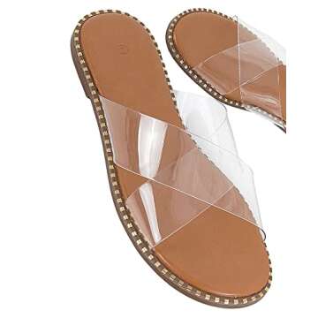 Stylish JeimPoey Women's Studded Flat Sandals for Summer