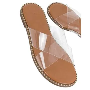 Stylish JeimPoey Women's Studded Flat Sandals for Summer