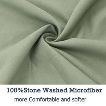 M&Meagle Duvet Cover Green,Solid Color Bowknot Design,100% Microfiber Treated by Washed Cotton Process,Feels Like a Very Soft Cotton-King Size (3Pcs,1 Duvet Cover 2 Pillowcases)