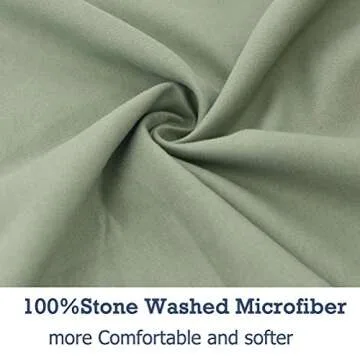 M&Meagle Duvet Cover Green,Solid Color Bowknot Design,100% Microfiber Treated by Washed Cotton Process,Feels Like a Very Soft Cotton-King Size (3Pcs,1 Duvet Cover 2 Pillowcases)