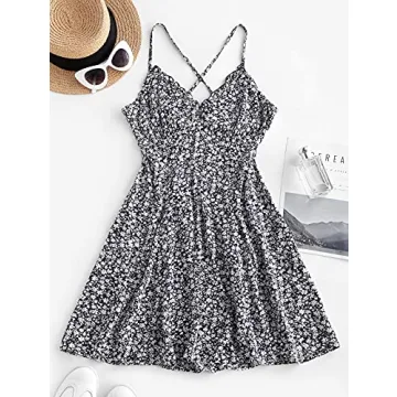 Ditsy Floral Cami Mini Dress for Women - ZAFUL