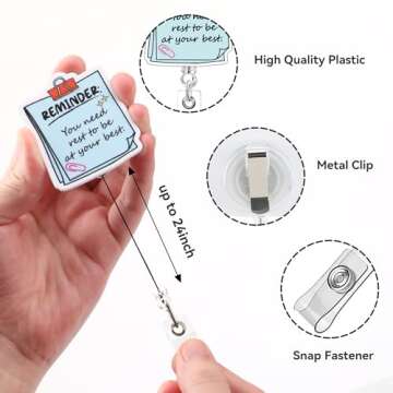 Cute Funny Retractable Badge Reel Set for Nurses, Teachers