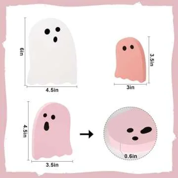 Treory Halloween Ghost Decorations - Cute Wood Signs
