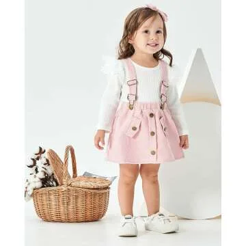 Cute Baby Girl Long Sleeve Ruffle Romper & Dress Set
