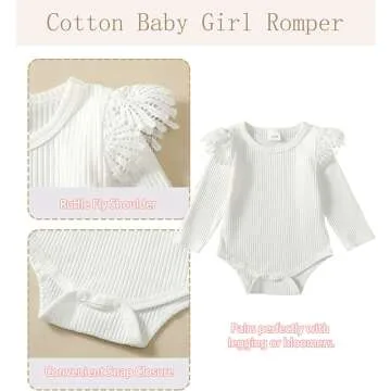 Cute Baby Girl Long Sleeve Ruffle Romper & Dress Set
