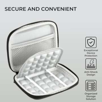 H&S Portable Hard Drive Case for Gadgets & Memory Cards - Shockproof Padded Power Bank Case for USB Accessories - External Hard Drive Holder Case for Passport Essentials - Eva Hard Drive Case