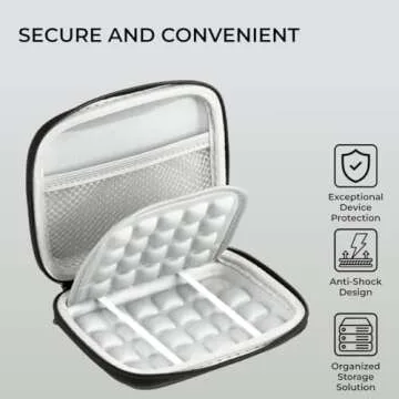 H&S Portable Hard Drive Case for Gadgets & Memory Cards - Shockproof Padded Power Bank Case for USB Accessories - External Hard Drive Holder Case for Passport Essentials - Eva Hard Drive Case