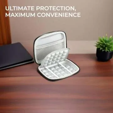 H&S Portable Hard Drive Case for Gadgets & Memory Cards - Shockproof Padded Power Bank Case for USB Accessories - External Hard Drive Holder Case for Passport Essentials - Eva Hard Drive Case