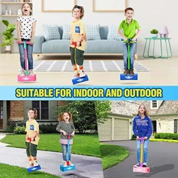 Toys for 3-12 Year Old Boys Girls, Foam Pogo Jumper for Kids Gifts for 3-12 Year Old Boys Girls Pogo Stick Toys for Boys Age 3-12 Autism Toys Christmas Birthday Gifts Stocking Stuffers（Sky Blue）
