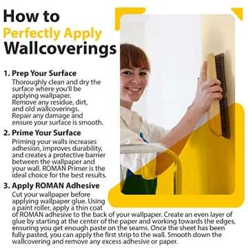 ROMAN Products Heavy Duty Wallpaper Adhesive, Commercial Grade for Heavy Wall Hangings, Clear, PRO-838 (32 Ounce - 70 sq. ft.), 11314