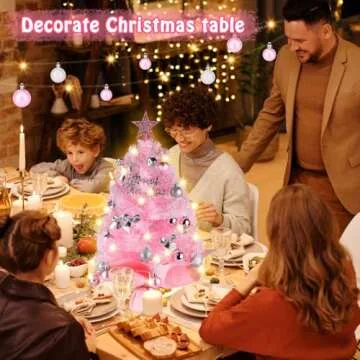Vibrant Pink Tabletop Christmas Tree for Holiday Cheer