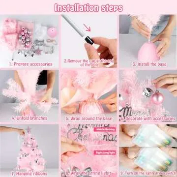 Vibrant Pink Tabletop Christmas Tree for Holiday Cheer