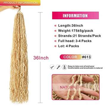 Elighty 36" Soft Locs: Blonde Crochet Hair Extensions