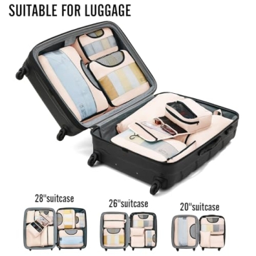 Veken 8 Set Packing Cubes for Travel Organization