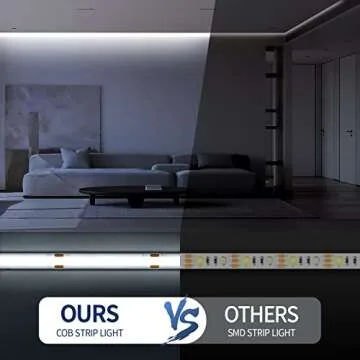 COB LED Strip Light 5V USB Powered, 6.56FT/2M 640LEDs Dimmable LED Vanity Mirror Lights CRI90+ LED White Light,Flexible Under Cabinet Tape Light for Bedroom,Kitchen,Home Vanity Mirror Lighting