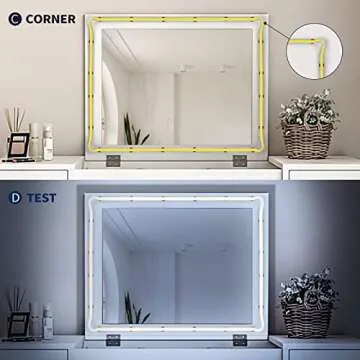 COB LED Strip Light 5V USB Powered, 6.56FT/2M 640LEDs Dimmable LED Vanity Mirror Lights CRI90+ LED White Light,Flexible Under Cabinet Tape Light for Bedroom,Kitchen,Home Vanity Mirror Lighting