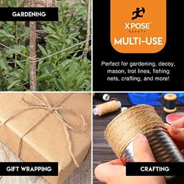Jute Twine - 3 Ply Brown Roll 243' Jute Twine for Crafts - Soft Yet Strong Natural Jute String, Burlap String, Wrapping, Packing Materials, Decorative Rope Cord for Hanging Craft Ornaments