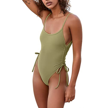 Stylish KRLAGAPAS Women's Matcha Green One Piece Swimsuit