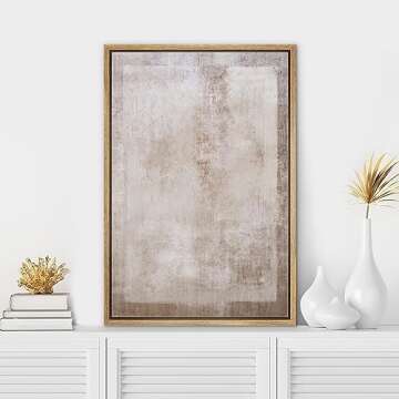 SIGNWIN Framed Canvas Print Wall Art Pastel Grunge Watercolor Gray Abstract Shapes Illustrations Mod...